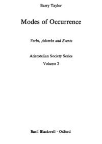 cover of the book Modes of Occurrence: Verbs, Adverbs and Events