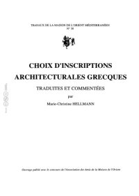 cover of the book Choix d'inscriptions architecturales grecques