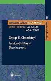 cover of the book Group 13 Chemistry I: Fundamental New Developments