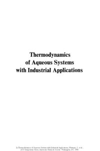 cover of the book Thermodynamics of Aqueous Systems with Industrial Applications