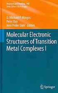 cover of the book Molecular Electronic Structures of Transition Metal Complexes I