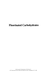 cover of the book Fluorinated Carbohydrates. Chemical and Biochemical Aspects