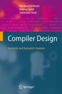 cover of the book Compiler Design: Syntactic and Semantic Analysis