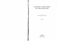 cover of the book Ancient Languages of the Balkans: Pt. 1