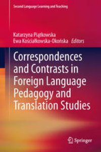 cover of the book Correspondences and Contrasts in Foreign Language Pedagogy and Translation Studies