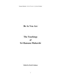 cover of the book Be as You Are: The Teachings of Sri Ramana Maharshi