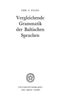 cover of the book Vergleichende Grammatik der Baltischen Sprachen