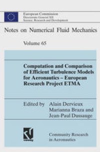 cover of the book Computation and Comparison of Efficient Turbulence Models for Aeronautics — European Research Project ETMA