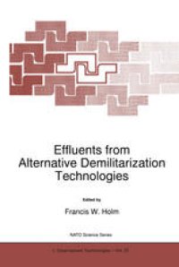 cover of the book Effluents from Alternative Demilitarization Technologies