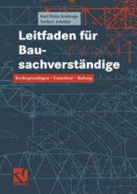 cover of the book Leitfaden für Bausachverständige: Rechtsgrundlagen — Gutachten — Haftung