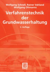 cover of the book Verfahrenstechnik der Grundwasserhaltung