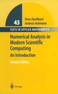 cover of the book Numerical Analysis in Modern Scientific Computing: An Introduction