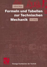 cover of the book Formeln und Tabellen zur Technischen Mechanik