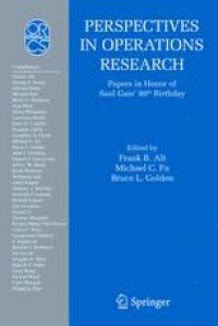 cover of the book Perspectives in Operations Research: Papers in Honor of Saul Gass’ 80th Birthday