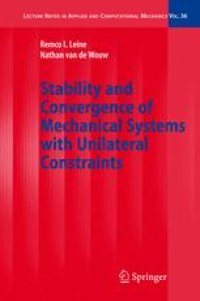 cover of the book Stability and Convergence of Mechanical Systems with Unilateral Constraints