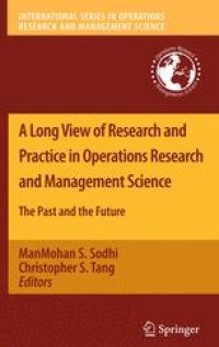 cover of the book A Long View of Research and Practice in Operations Research and Management Science: The Past and the Future