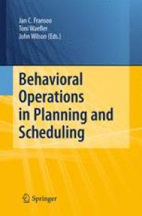 cover of the book Behavioral Operations in Planning and Scheduling