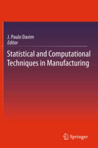 cover of the book Statistical and Computational Techniques in Manufacturing