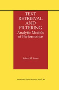 cover of the book Text Retrieval and Filtering: Analytic Models of Performance