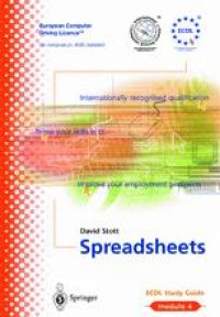 cover of the book ECDL Module 4: Spreadsheets: ECDL - the European PC standard