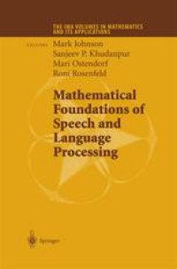 cover of the book Mathematical Foundations of Speech and Language Processing