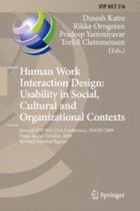 cover of the book Human Work Interaction Design: Usability in Social, Cultural and Organizational Contexts: Second IFIP WG 13.6 Conference, HWID 2009, Pune, India, October 7-8, 2009, Revised Selected Papers