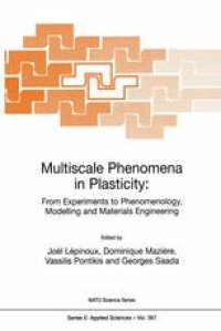 cover of the book Multiscale Phenomena in Plasticity: From Experiments to Phenomenology, Modelling and Materials Engineering