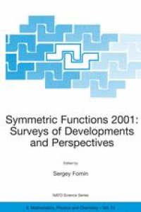 cover of the book Symmetric Functions 2001: Surveys of Developments and Perspectives