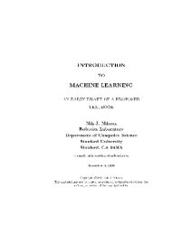 cover of the book Introduction to machine learning