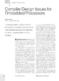 cover of the book Compiler design issues for embedded processors