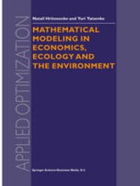 cover of the book Mathematical Modeling in Economics, Ecology and the Environment