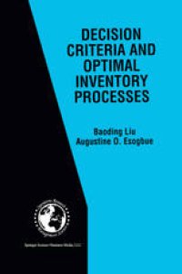 cover of the book Decision Criteria and Optimal Inventory Processes