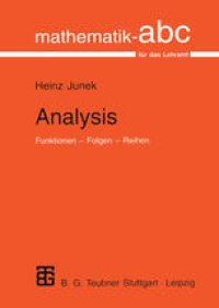 cover of the book Analysis: Funktionen — Folgen — Reihen