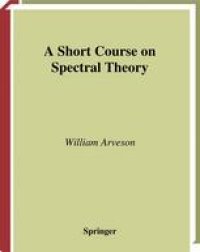 cover of the book A Short Course on Spectral Theory