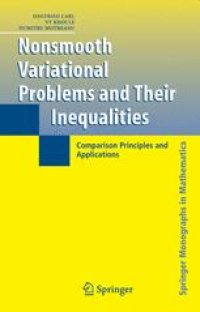 cover of the book Nonsmooth Variational Problems and Their Inequalities: Comparison Principles and Applications