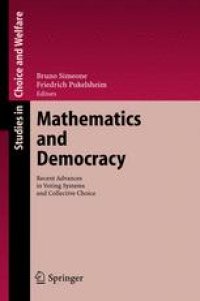 cover of the book Mathematics and Democracy: Recent Advances in Voting Systems and Collective Choice