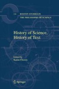 cover of the book History of Science, History of Text