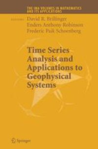 cover of the book Time Series Analysis and Applications to Geophysical Systems