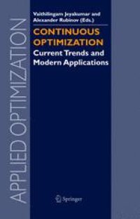 cover of the book Continuous Optimization: Current Trends and Modern Applications