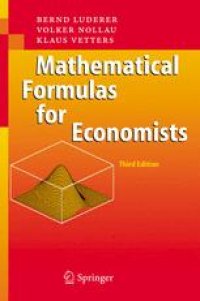 cover of the book Mathematical Formulas for Economists