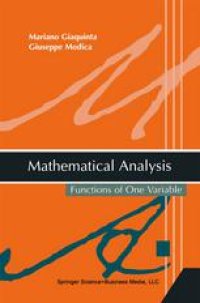 cover of the book Mathematical Analysis: Functions of One Variable