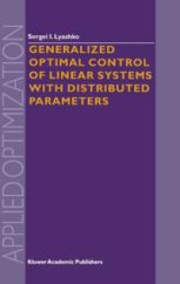 cover of the book Generalized Optimal Control of Linear Systems with Distributed Parameters