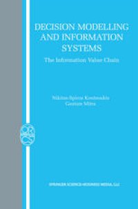 cover of the book Decision Modelling and Information Systems: The Information Value Chain