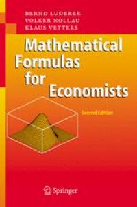 cover of the book Mathematical Formulas for Economists