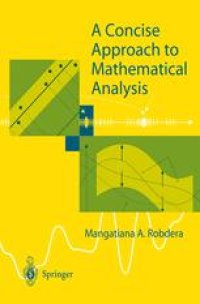 cover of the book A Concise Approach to Mathematical Analysis