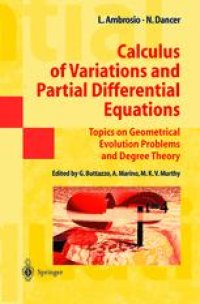 cover of the book Calculus of Variations and Partial Differential Equations: Topics on Geometrical Evolution Problems and Degree Theory