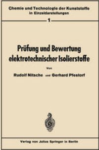 cover of the book Prüfung und Bewertung elektrotechnischer Isolierstoffe