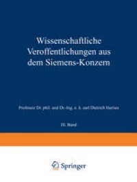 cover of the book Wissenschaftliche Veröffentlichungen aus dem Siemens-Konzern: III. Band