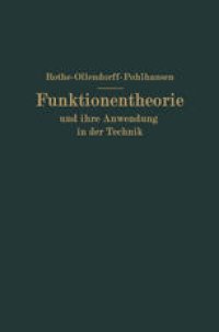 cover of the book Funktionentheorie und ihre Anwendung in der Technik