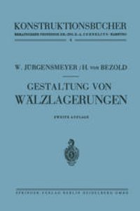 cover of the book Gestaltung von Wälzlagerungen